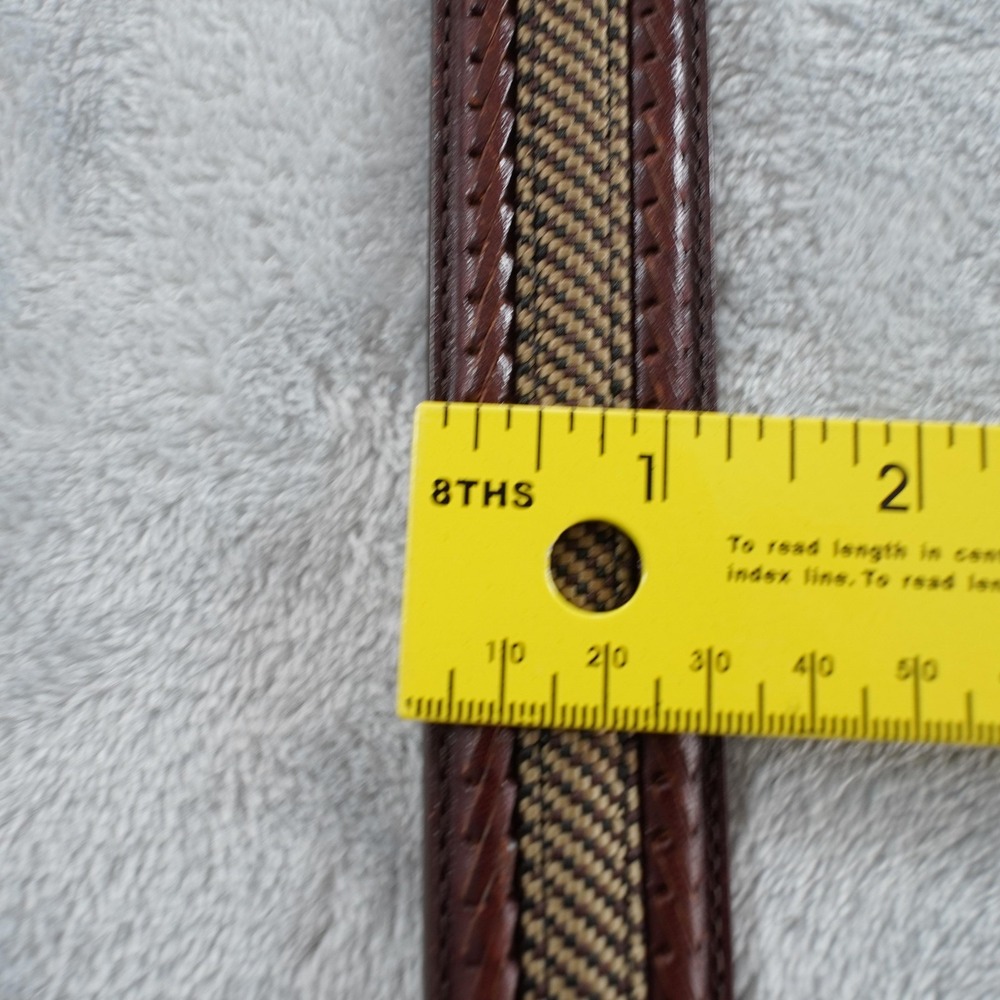 Brighton Leather Belt Mens 40 Brown Woven Gold Buckle Classic Business Casual - Picture 9 of 11